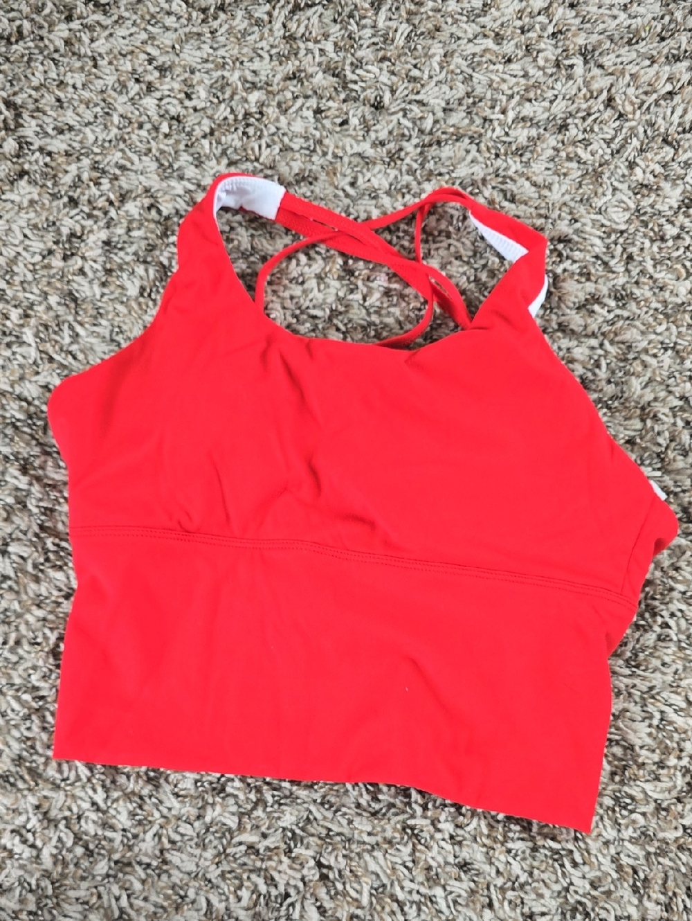 NVGTN Red Longline Strappy Crop Sports Bra